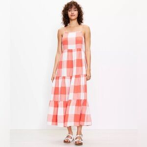 Loft‎ Lou & Grey Gingham Puckered Midi Dress